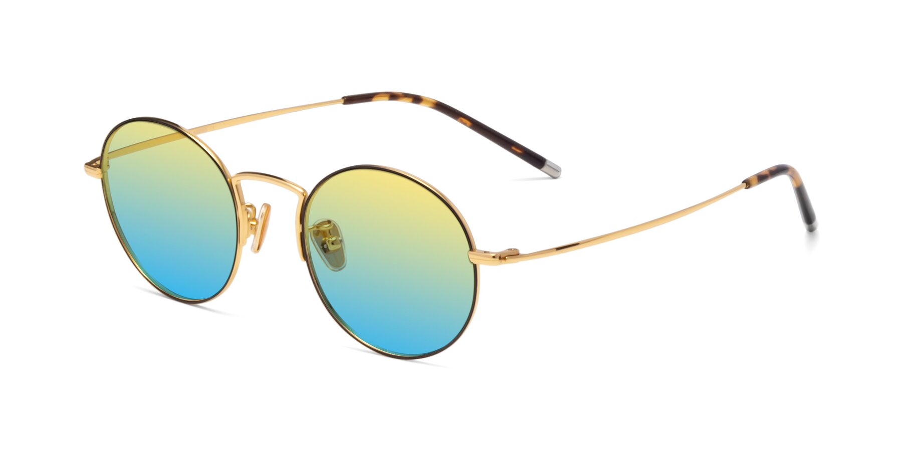 Angle of 80033 in Black-Gold with Yellow / Blue Gradient Lenses