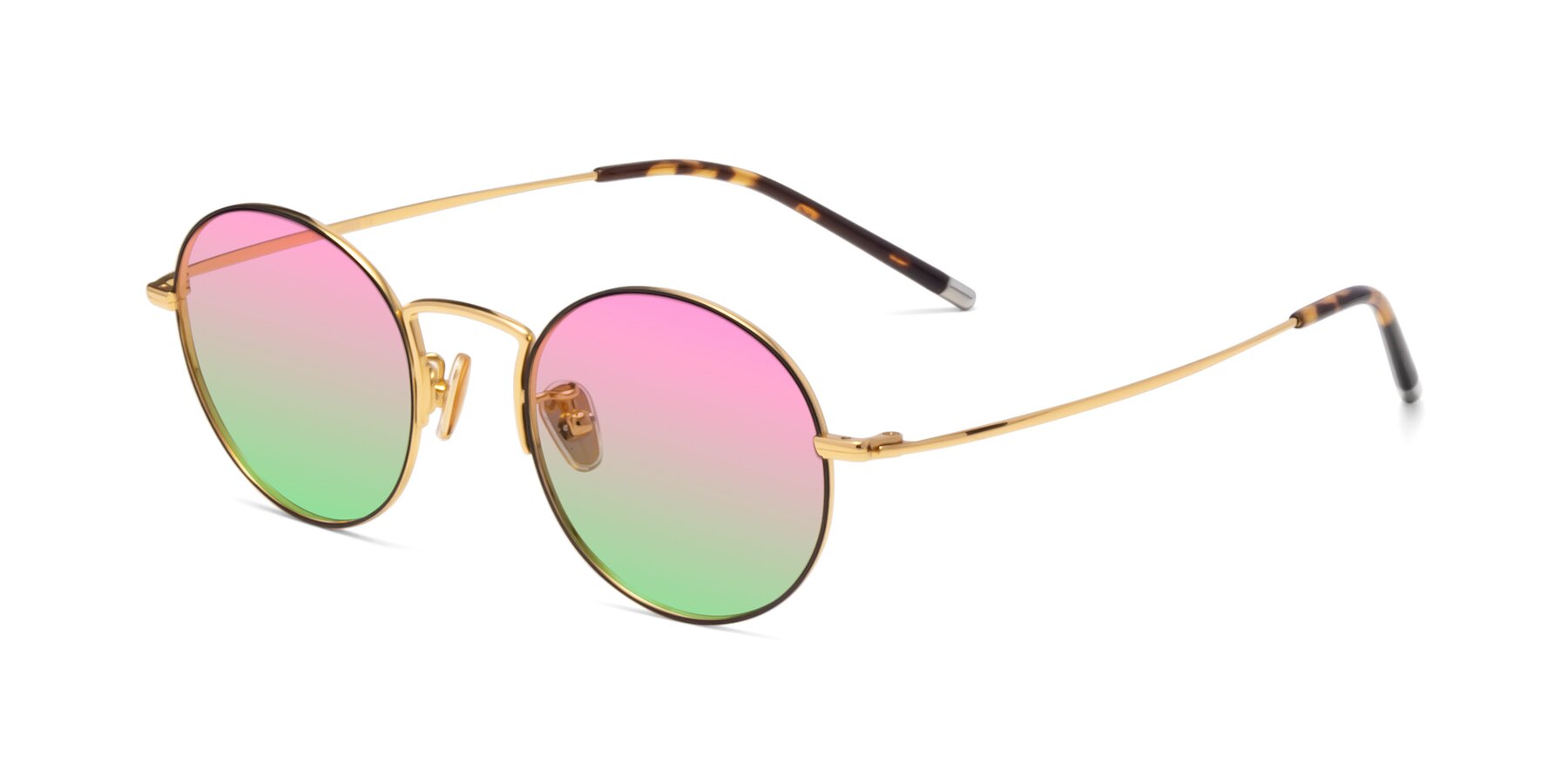 Angle of 80033 in Black-Gold with Pink / Green Gradient Lenses
