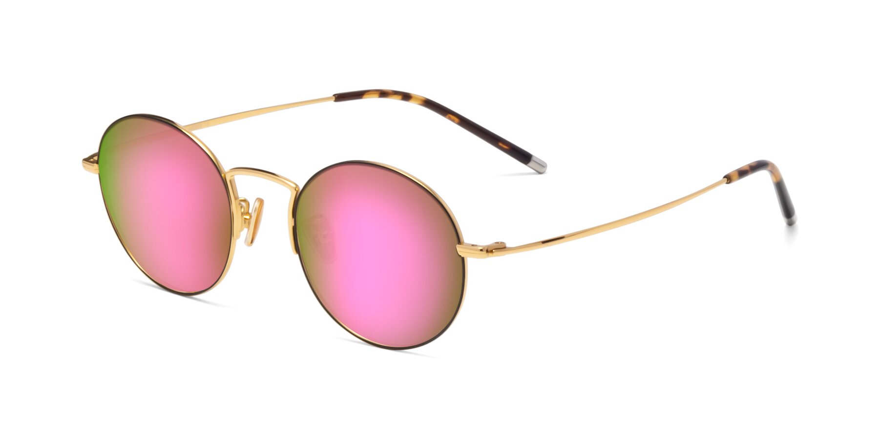 Angle of 80033 in Black-Gold with Pink Mirrored Lenses