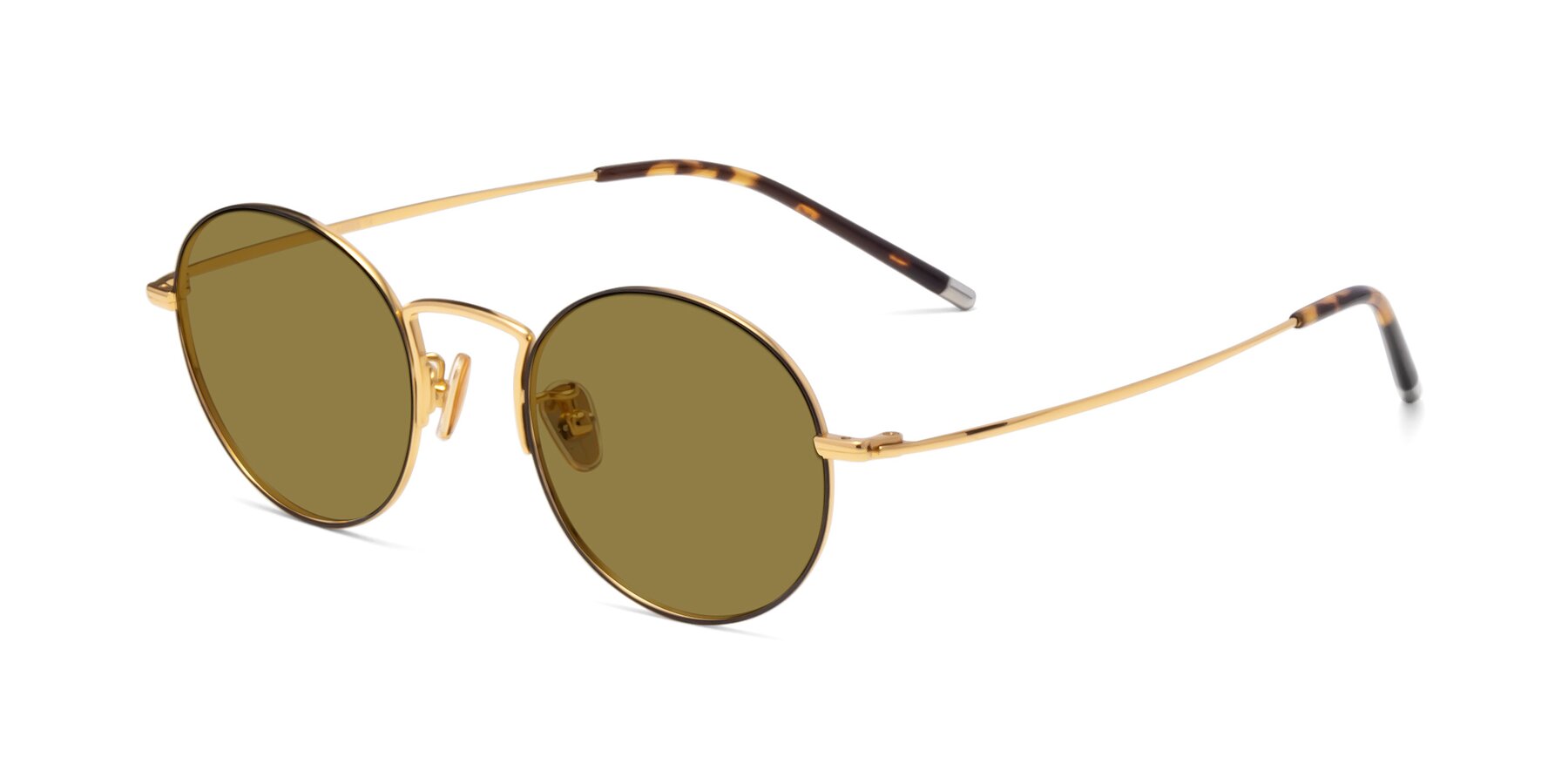 Angle of 80033 in Black-Gold with Brown Polarized Lenses