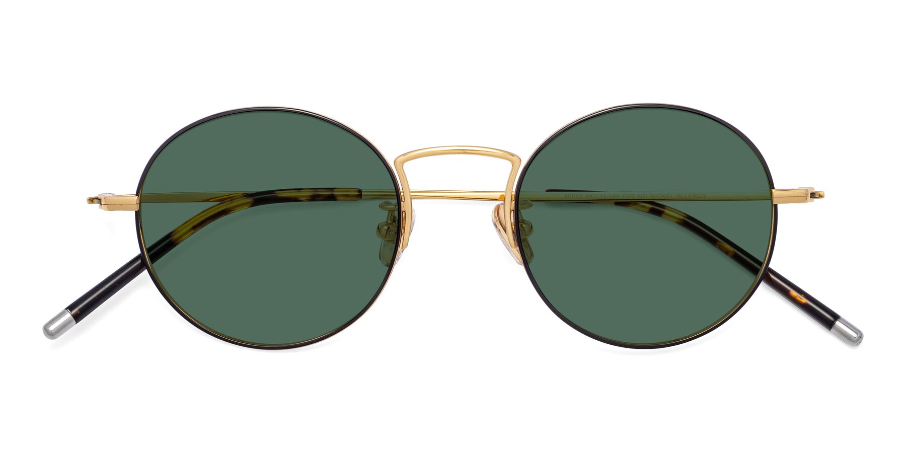 Folded Front of 80033 in Black-Gold with Green Polarized Lenses