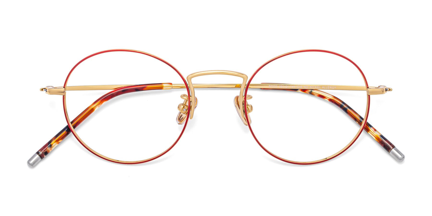 Folded Front of 80033 in Wine-Gold with Clear Reading Eyeglass Lenses