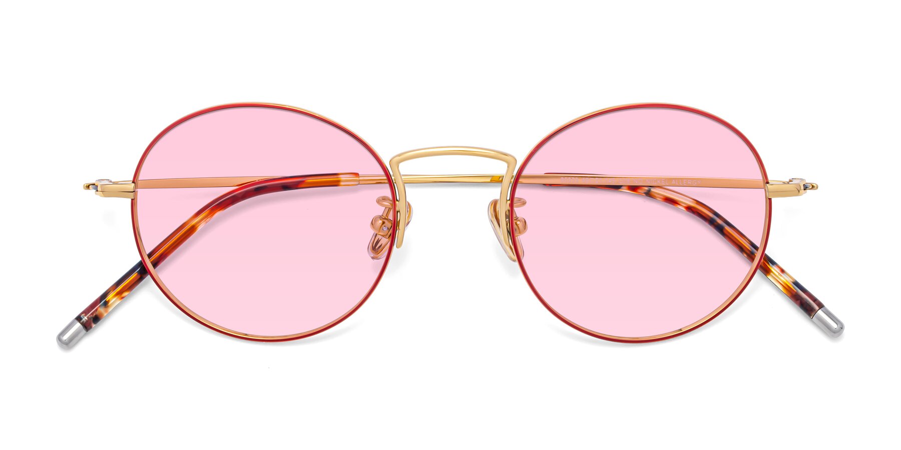 Folded Front of 80033 in Wine-Gold with Light Pink Tinted Lenses