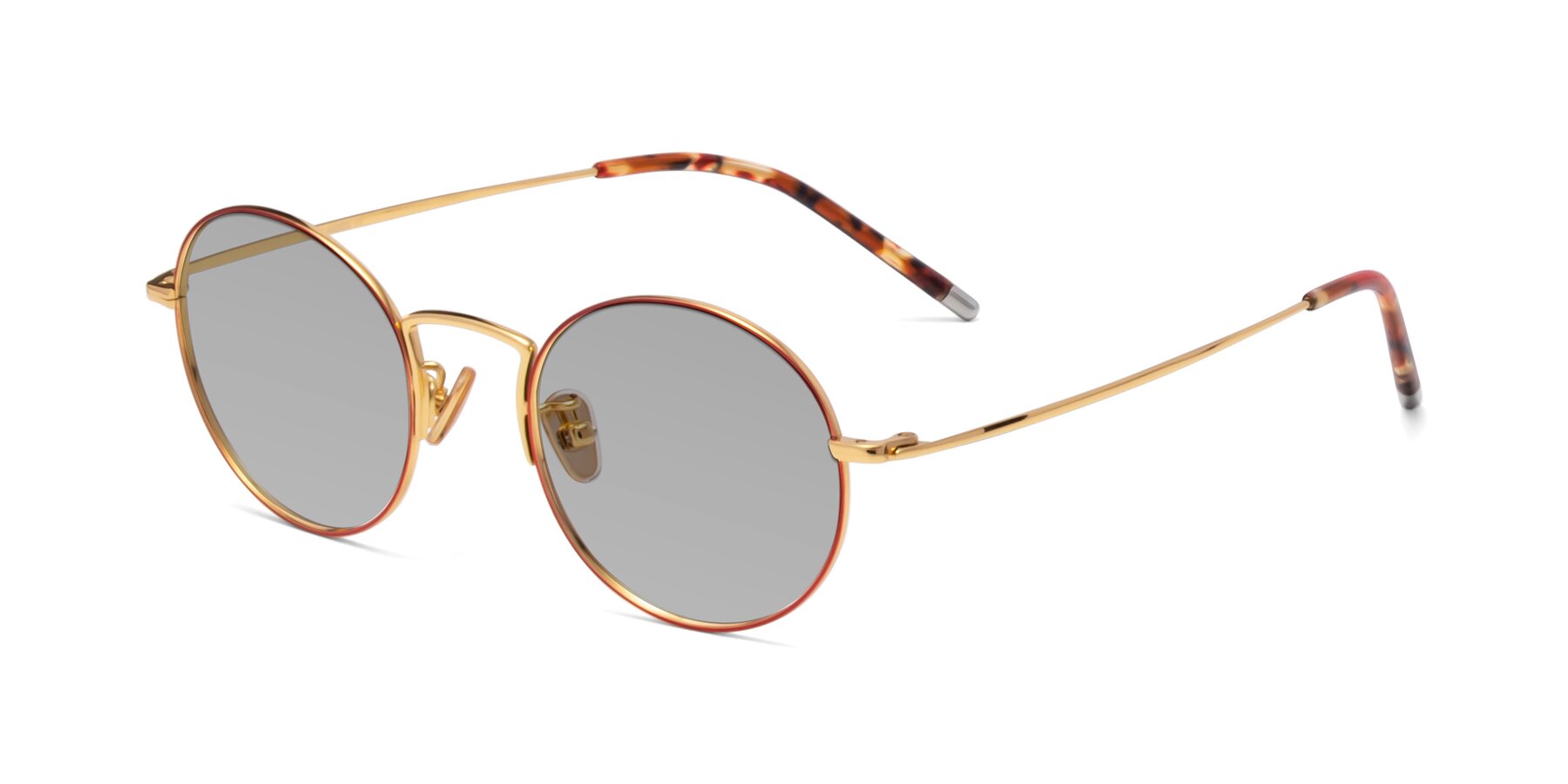 Angle of 80033 in Wine-Gold with Light Gray Tinted Lenses