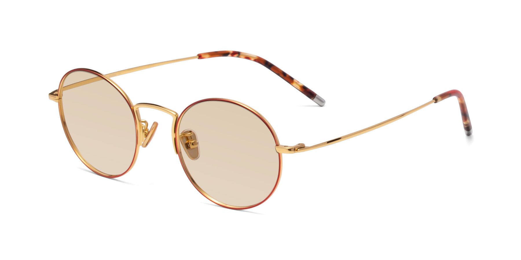 Angle of 80033 in Wine-Gold with Light Brown Tinted Lenses
