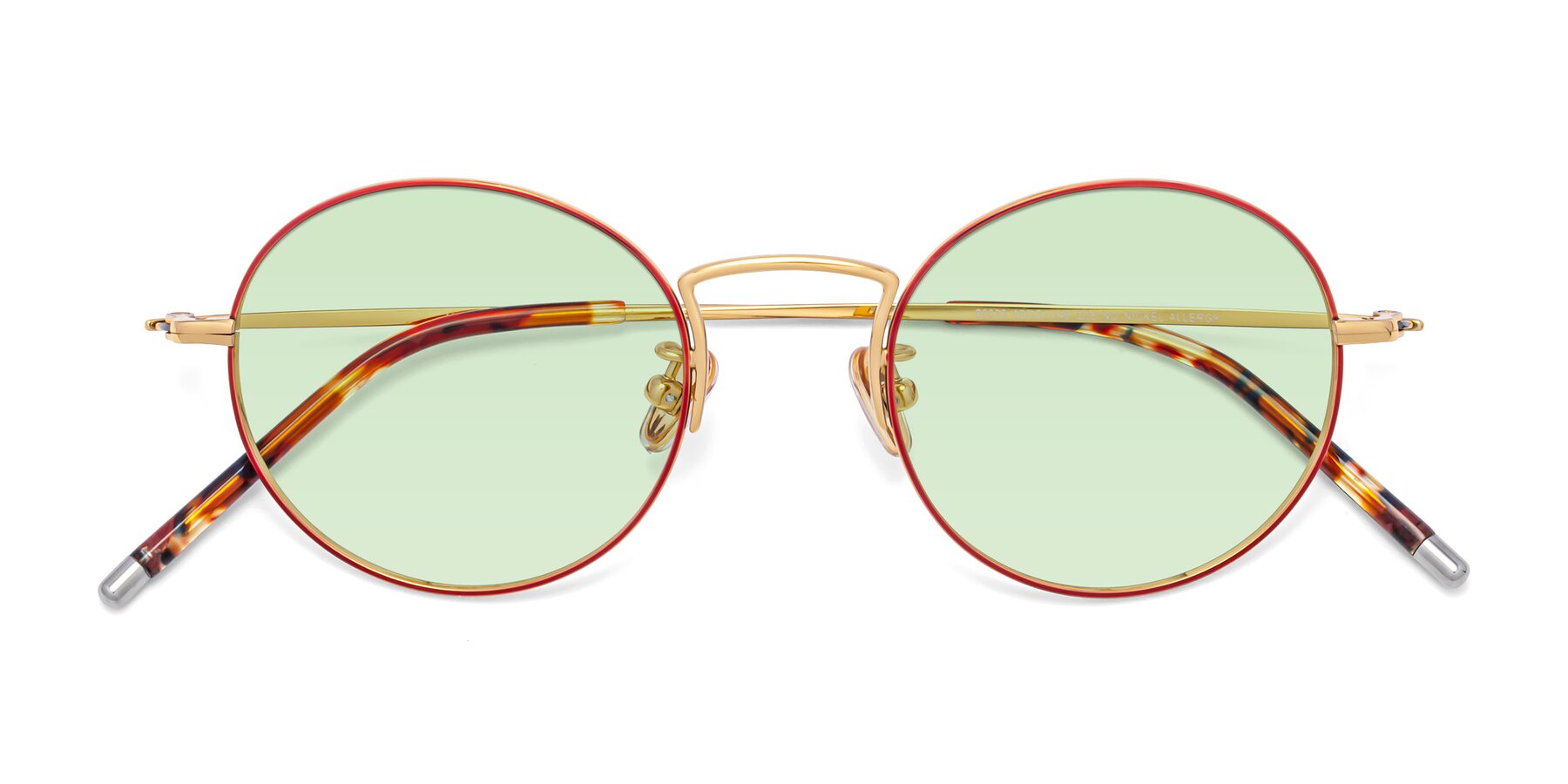 Folded Front of 80033 in Wine-Gold with Light Green Tinted Lenses