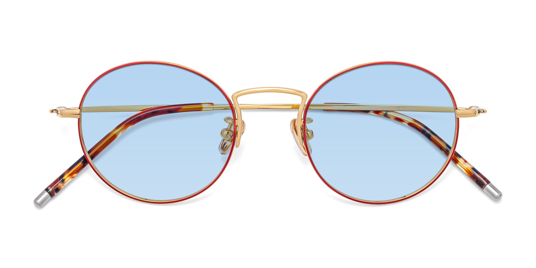 Folded Front of 80033 in Wine-Gold with Light Blue Tinted Lenses