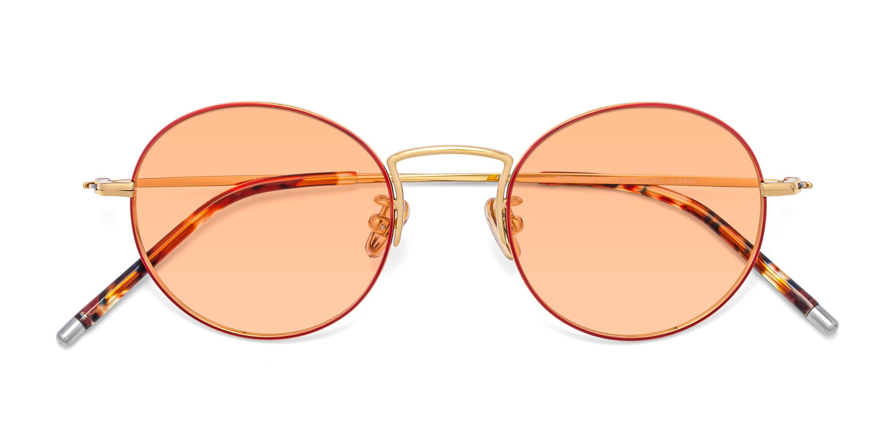 Folded Front of 80033 in Wine-Gold with Light Orange Tinted Lenses