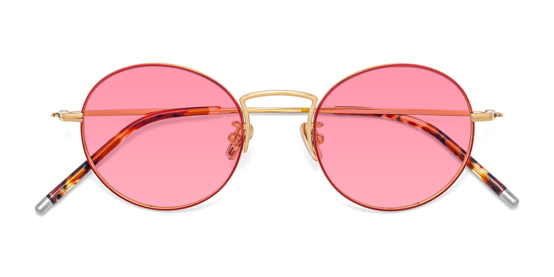 Folded Front of 80033 in Wine-Gold with Pink Tinted Lenses