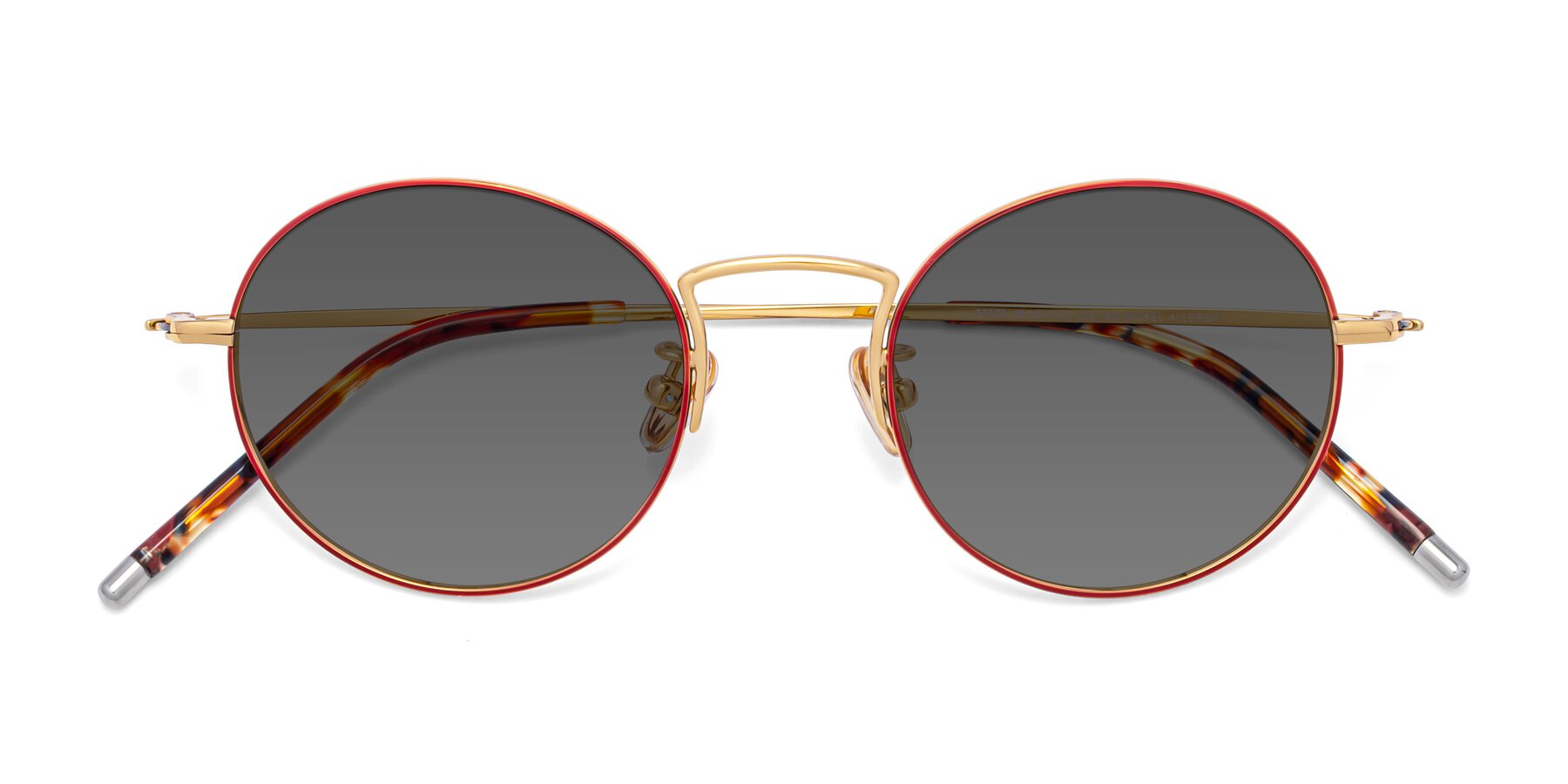 Folded Front of 80033 in Wine-Gold with Medium Gray Tinted Lenses
