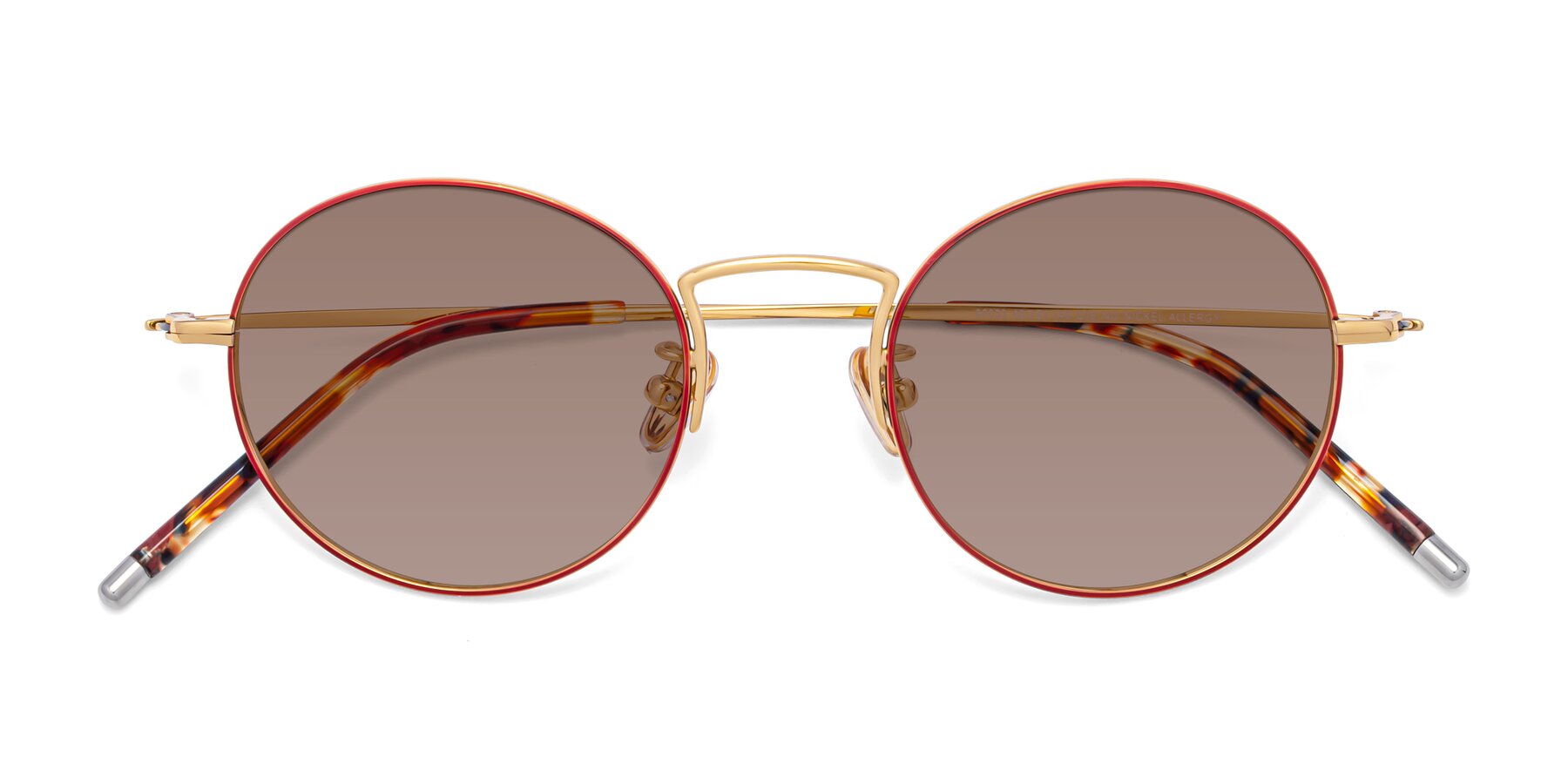 Folded Front of 80033 in Wine-Gold with Medium Brown Tinted Lenses