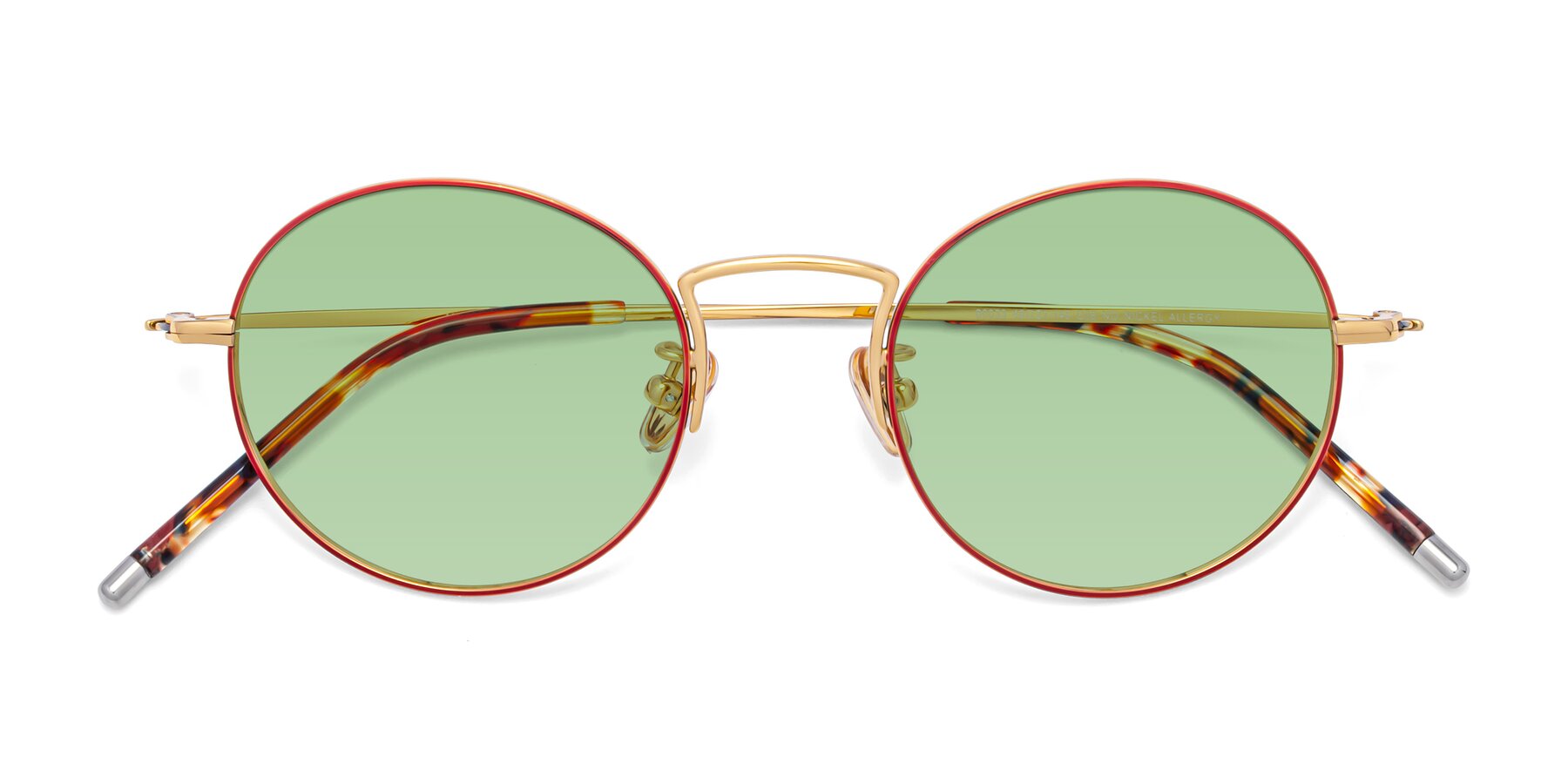 Folded Front of 80033 in Wine-Gold with Medium Green Tinted Lenses
