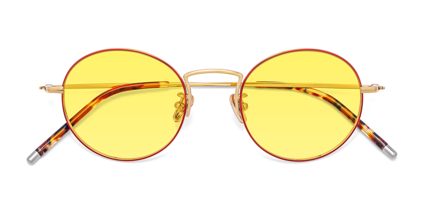 Folded Front of 80033 in Wine-Gold with Medium Yellow Tinted Lenses