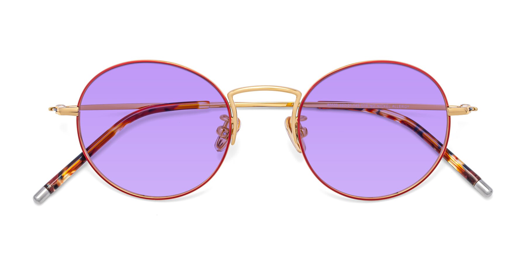 Folded Front of 80033 in Wine-Gold with Medium Purple Tinted Lenses
