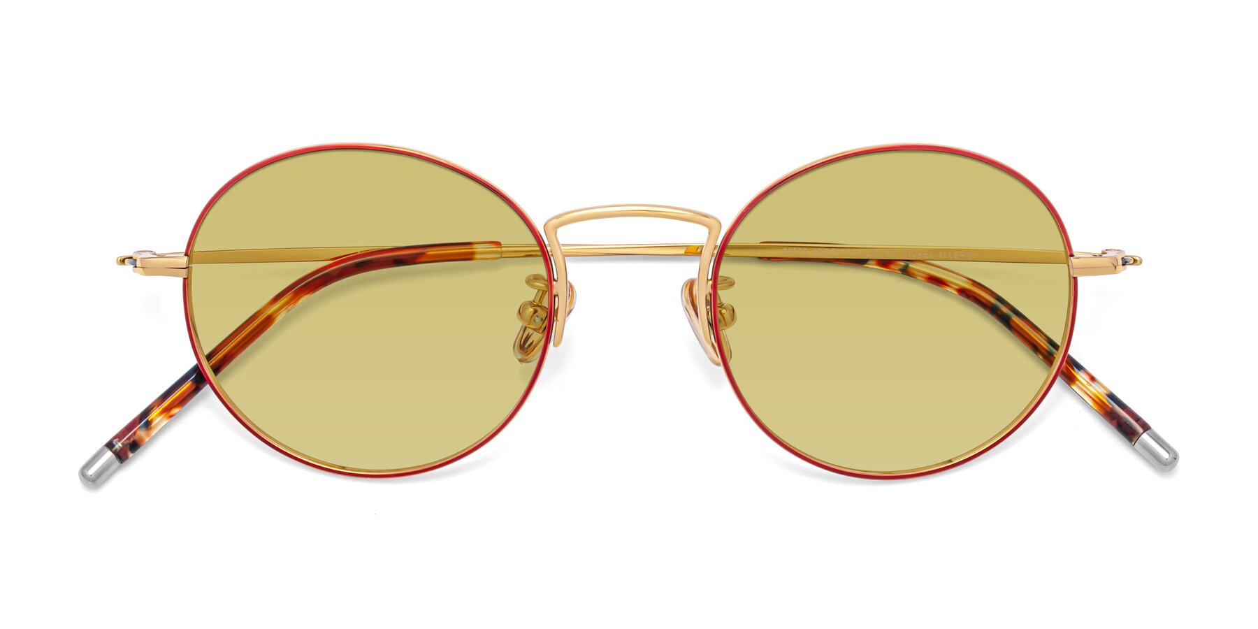 Folded Front of 80033 in Wine-Gold with Medium Champagne Tinted Lenses