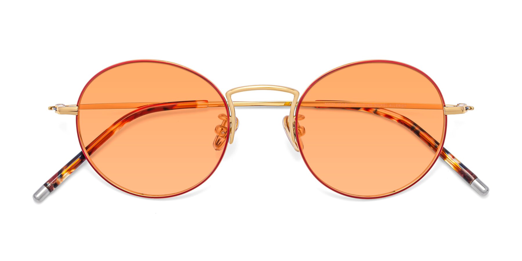 Folded Front of 80033 in Wine-Gold with Medium Orange Tinted Lenses