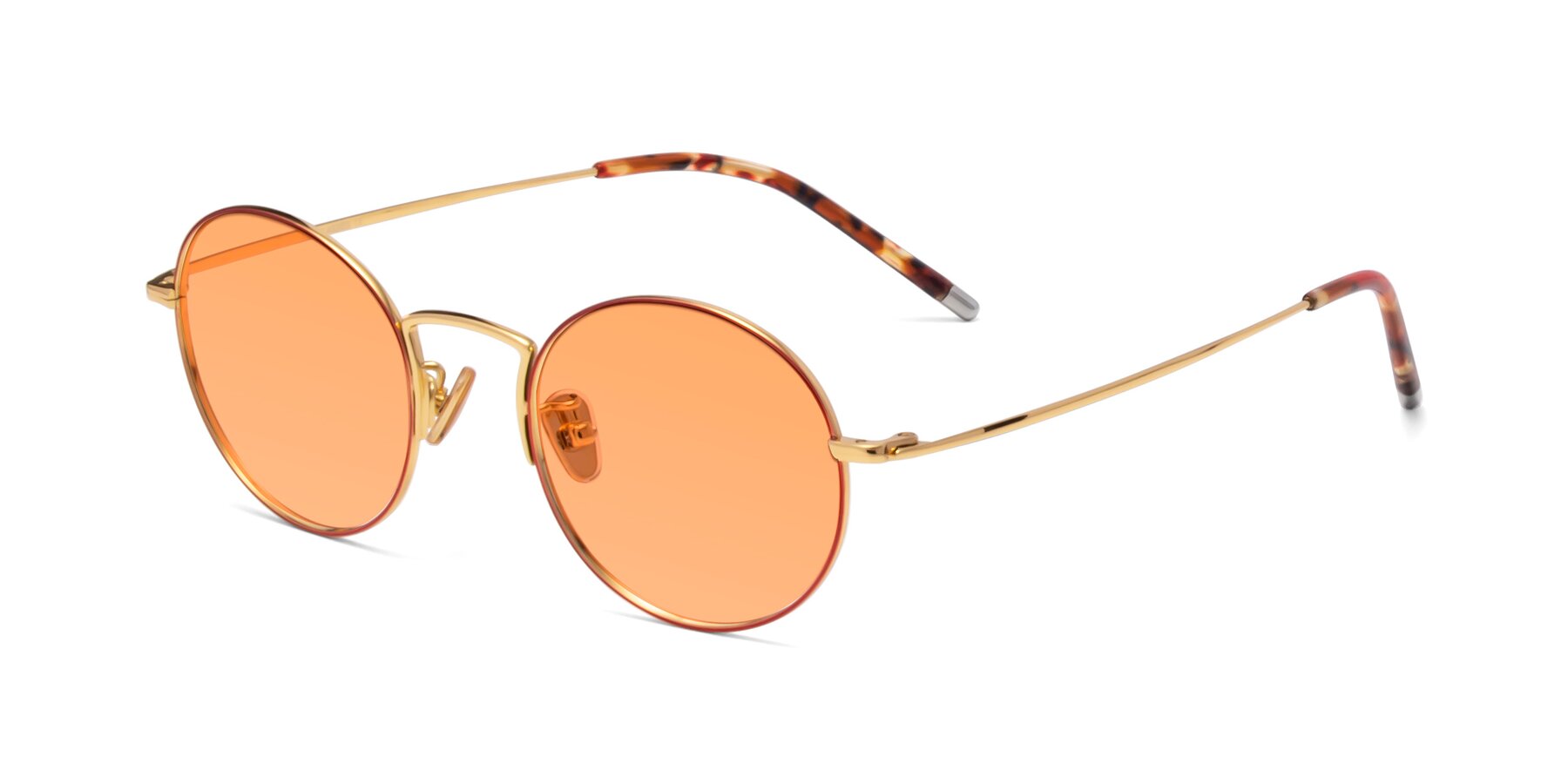 Angle of 80033 in Wine-Gold with Medium Orange Tinted Lenses