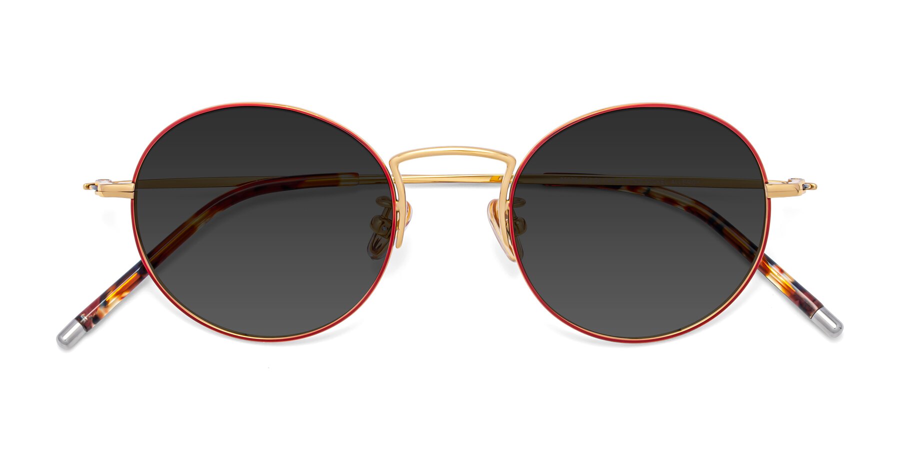 Folded Front of 80033 in Wine-Gold with Gray Tinted Lenses
