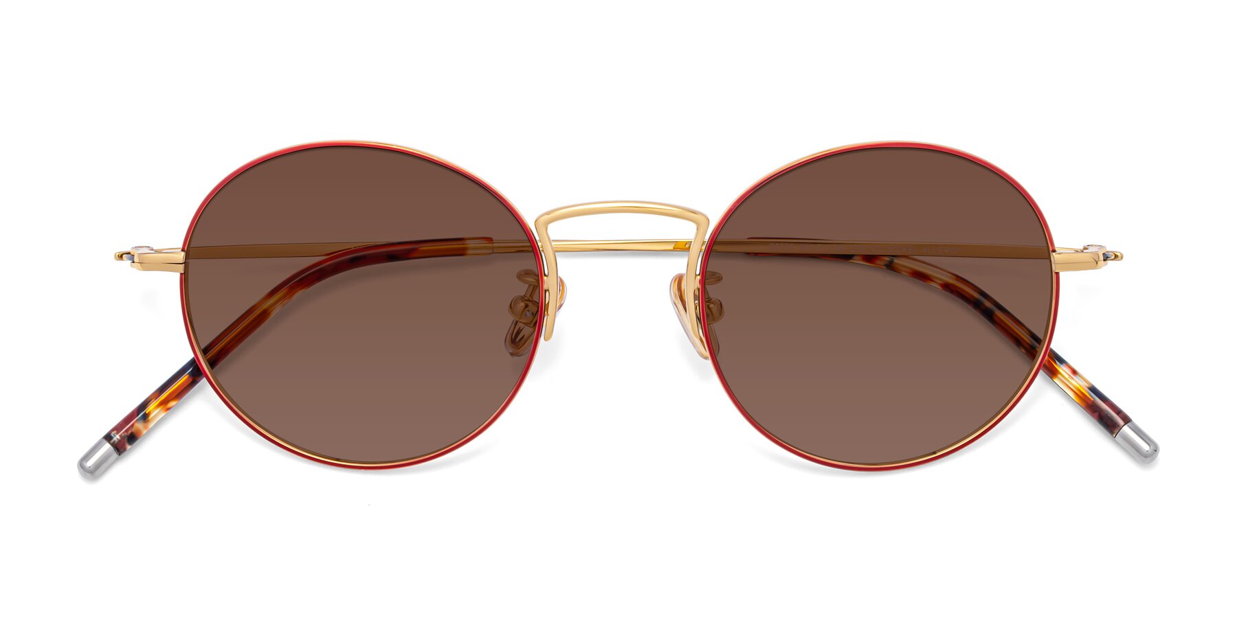 Folded Front of 80033 in Wine-Gold with Brown Tinted Lenses