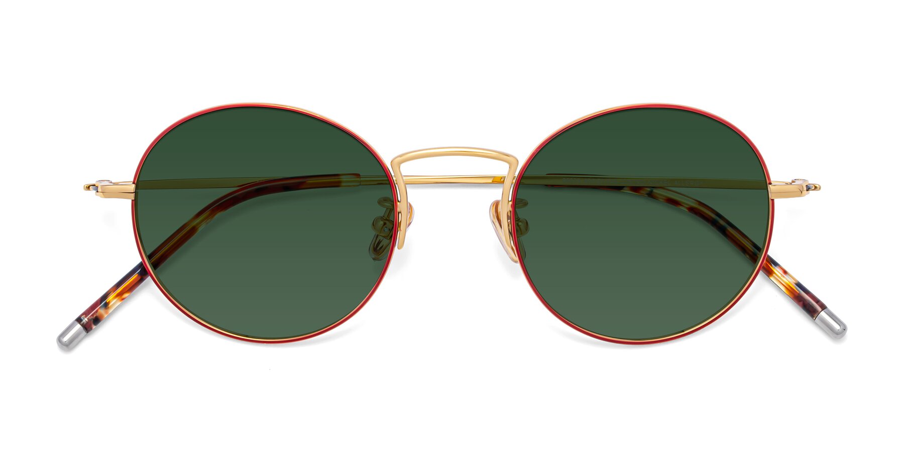 Folded Front of 80033 in Wine-Gold with Green Tinted Lenses