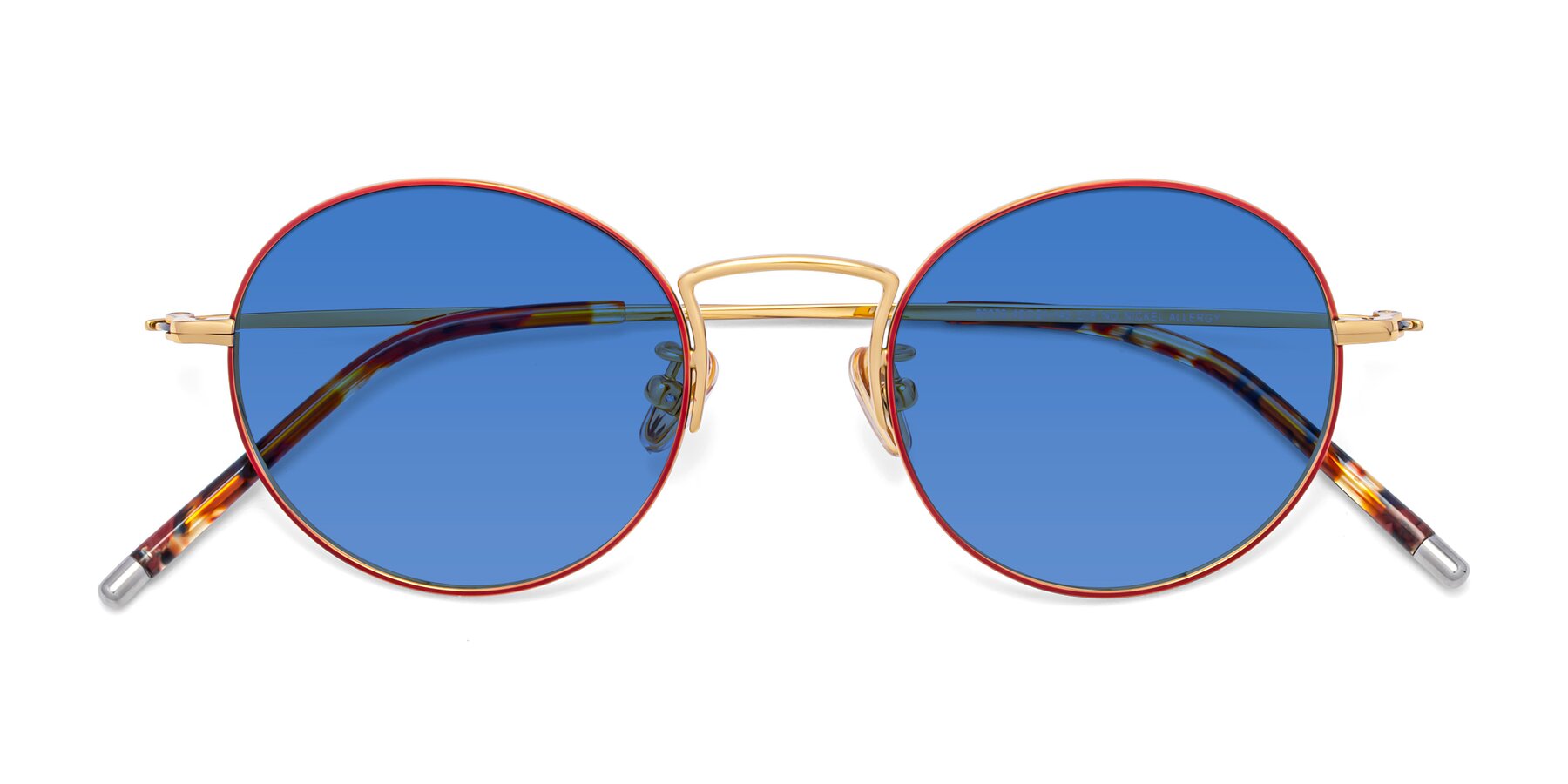 Folded Front of 80033 in Wine-Gold with Blue Tinted Lenses