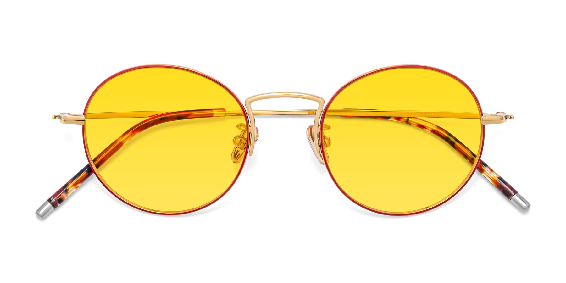 Folded Front of 80033 in Wine-Gold with Yellow Tinted Lenses
