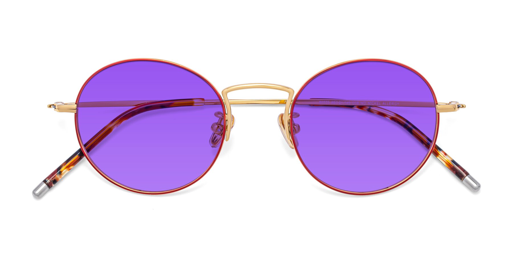 Folded Front of 80033 in Wine-Gold with Purple Tinted Lenses