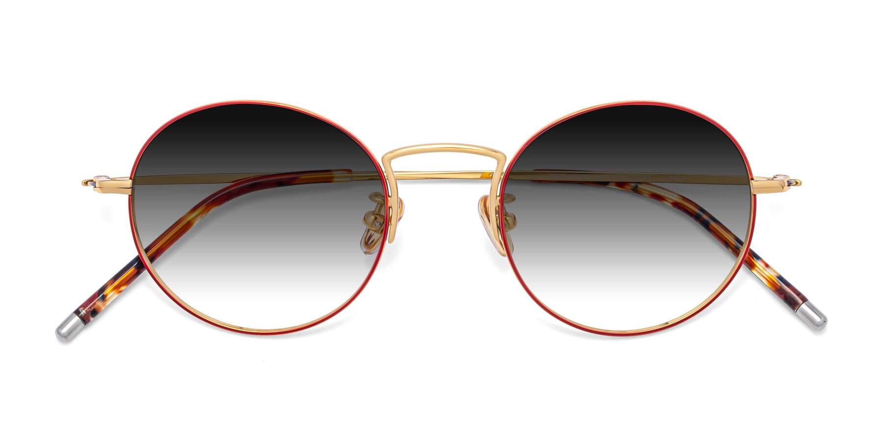 Folded Front of 80033 in Wine-Gold with Gray Gradient Lenses