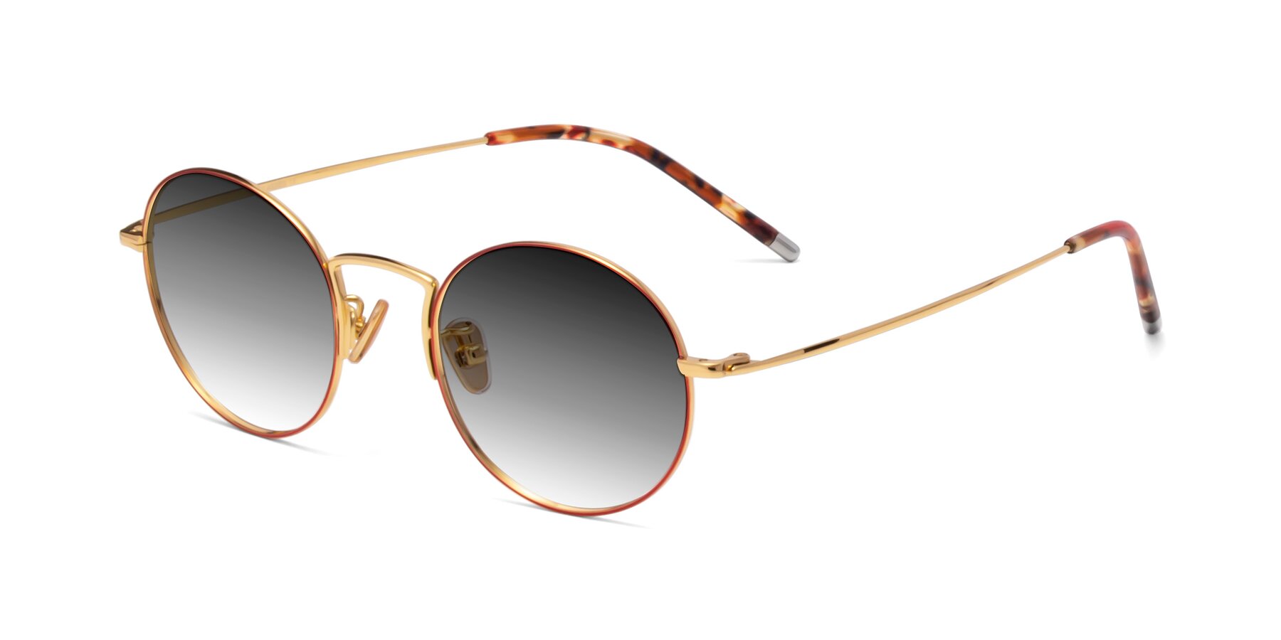 Angle of 80033 in Wine-Gold with Gray Gradient Lenses