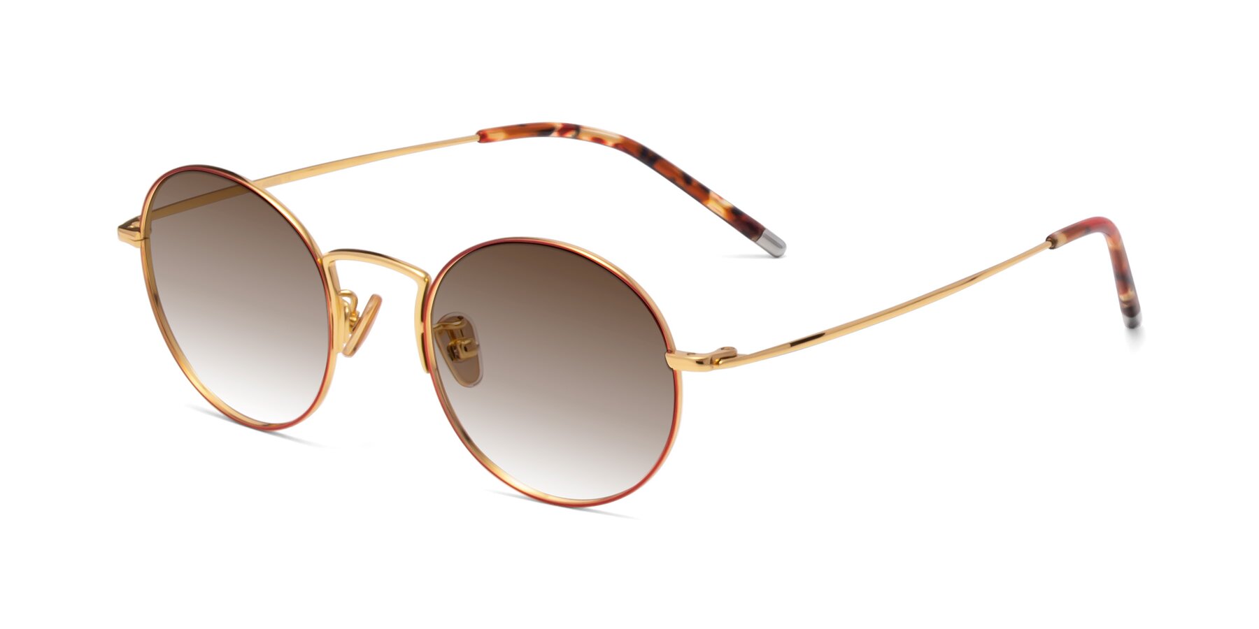 Angle of 80033 in Wine-Gold with Brown Gradient Lenses