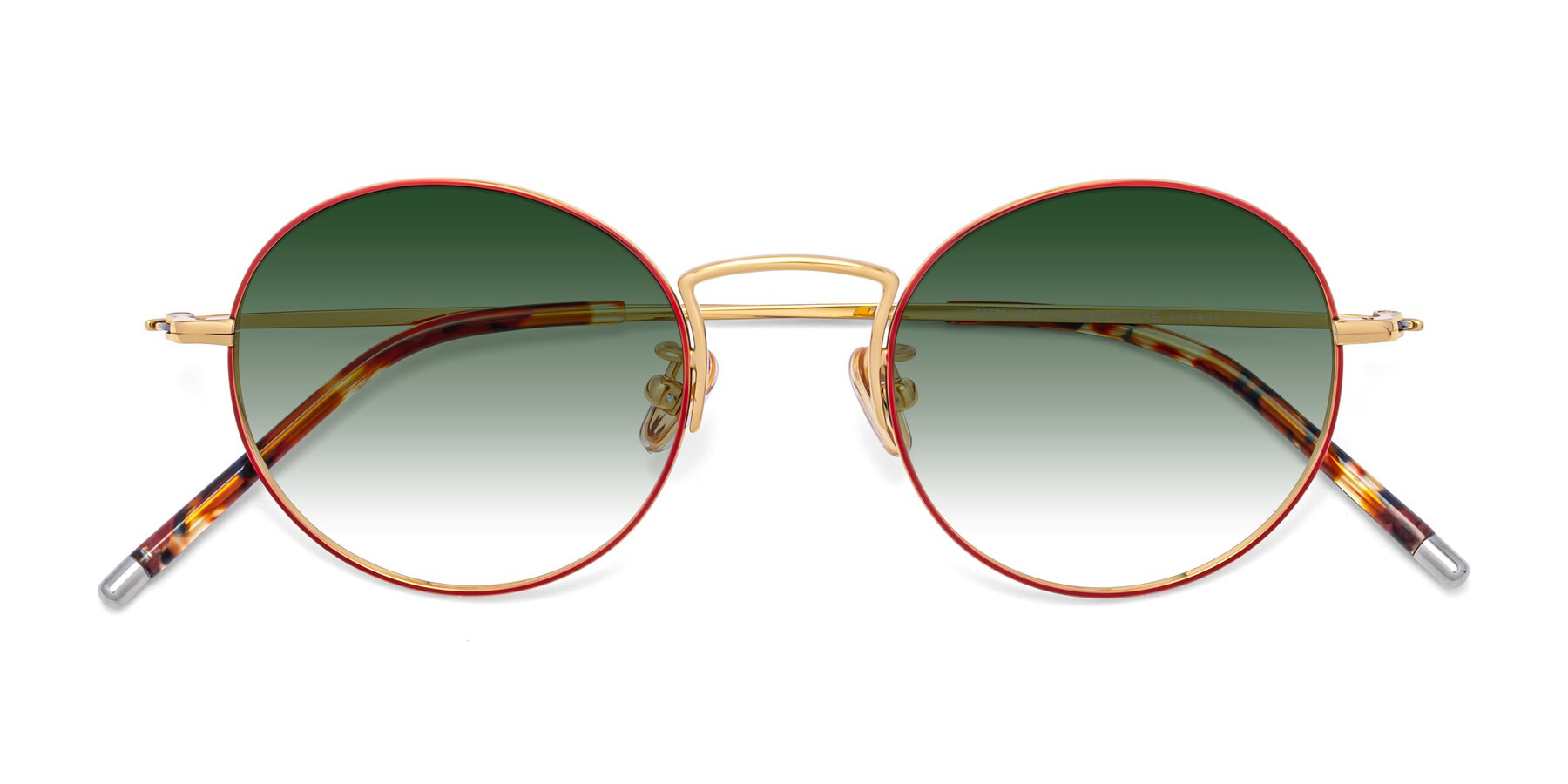 Folded Front of 80033 in Wine-Gold with Green Gradient Lenses