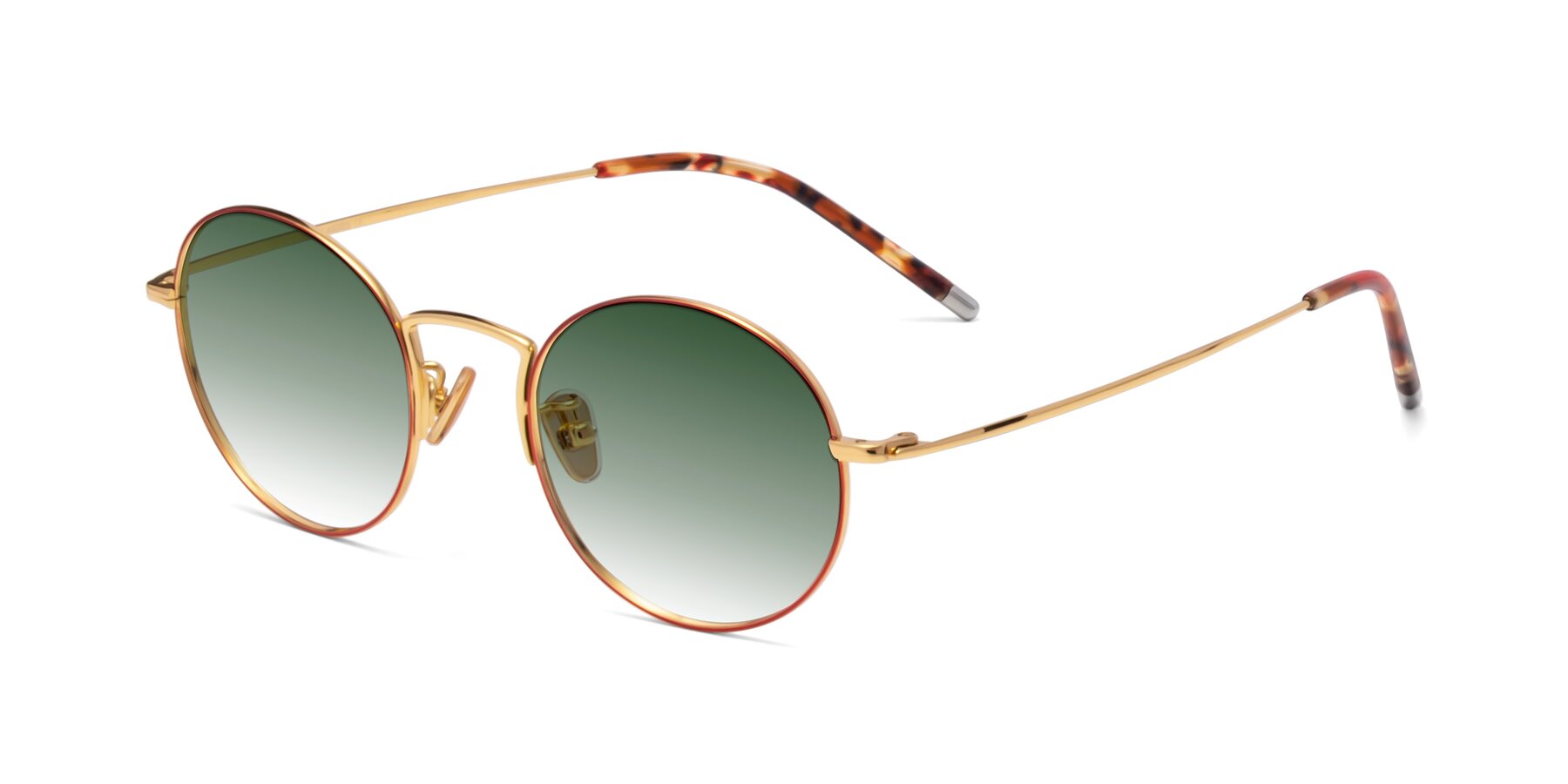 Angle of 80033 in Wine-Gold with Green Gradient Lenses