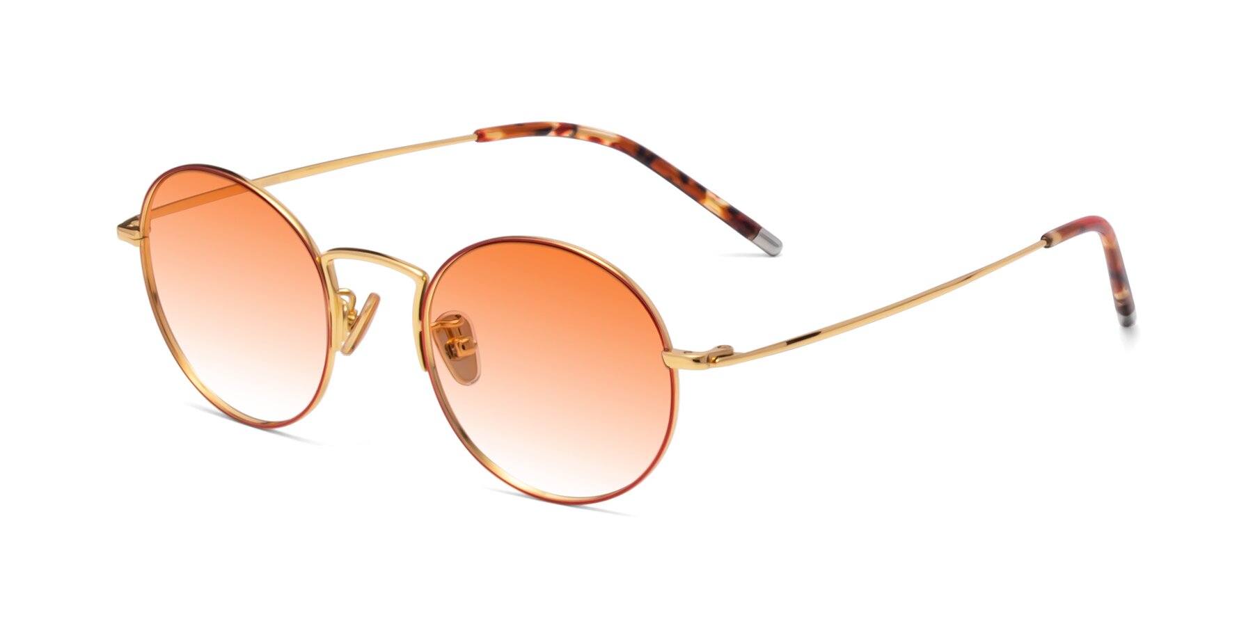 Angle of 80033 in Wine-Gold with Orange Gradient Lenses