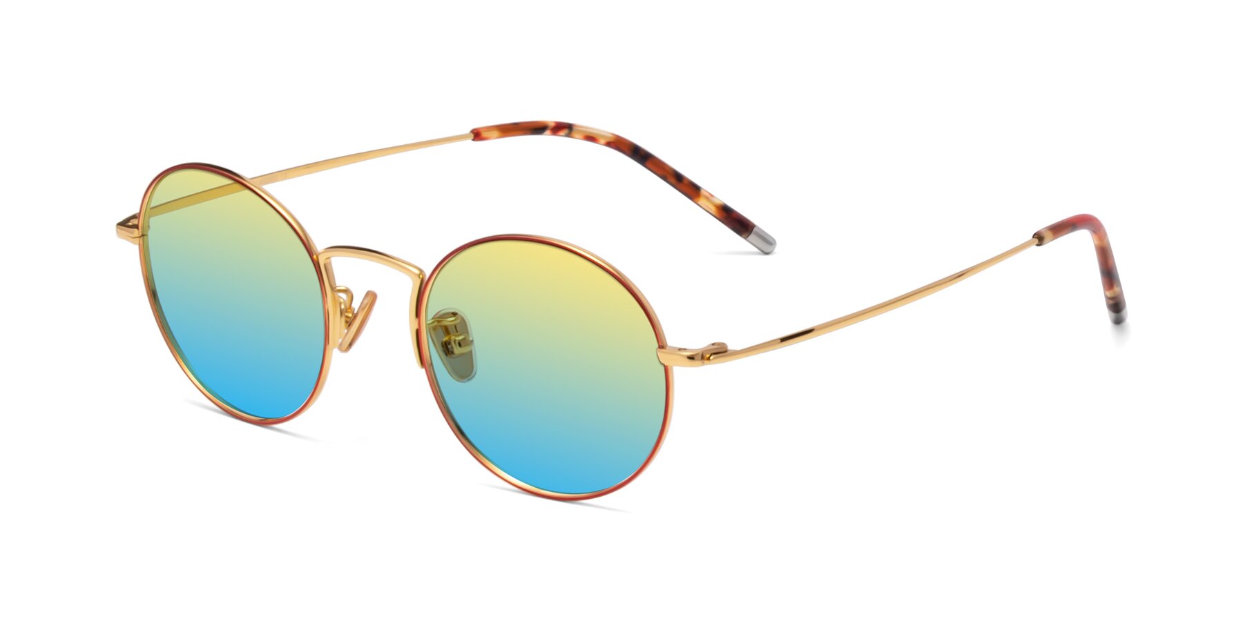 Angle of 80033 in Wine-Gold with Yellow / Blue Gradient Lenses