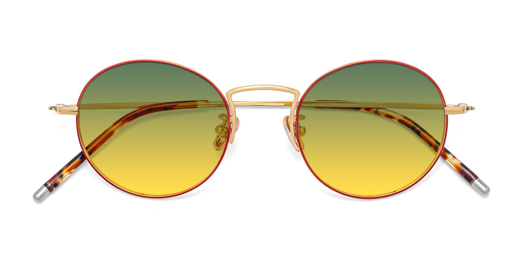 Folded Front of 80033 in Wine-Gold with Green / Yellow Gradient Lenses