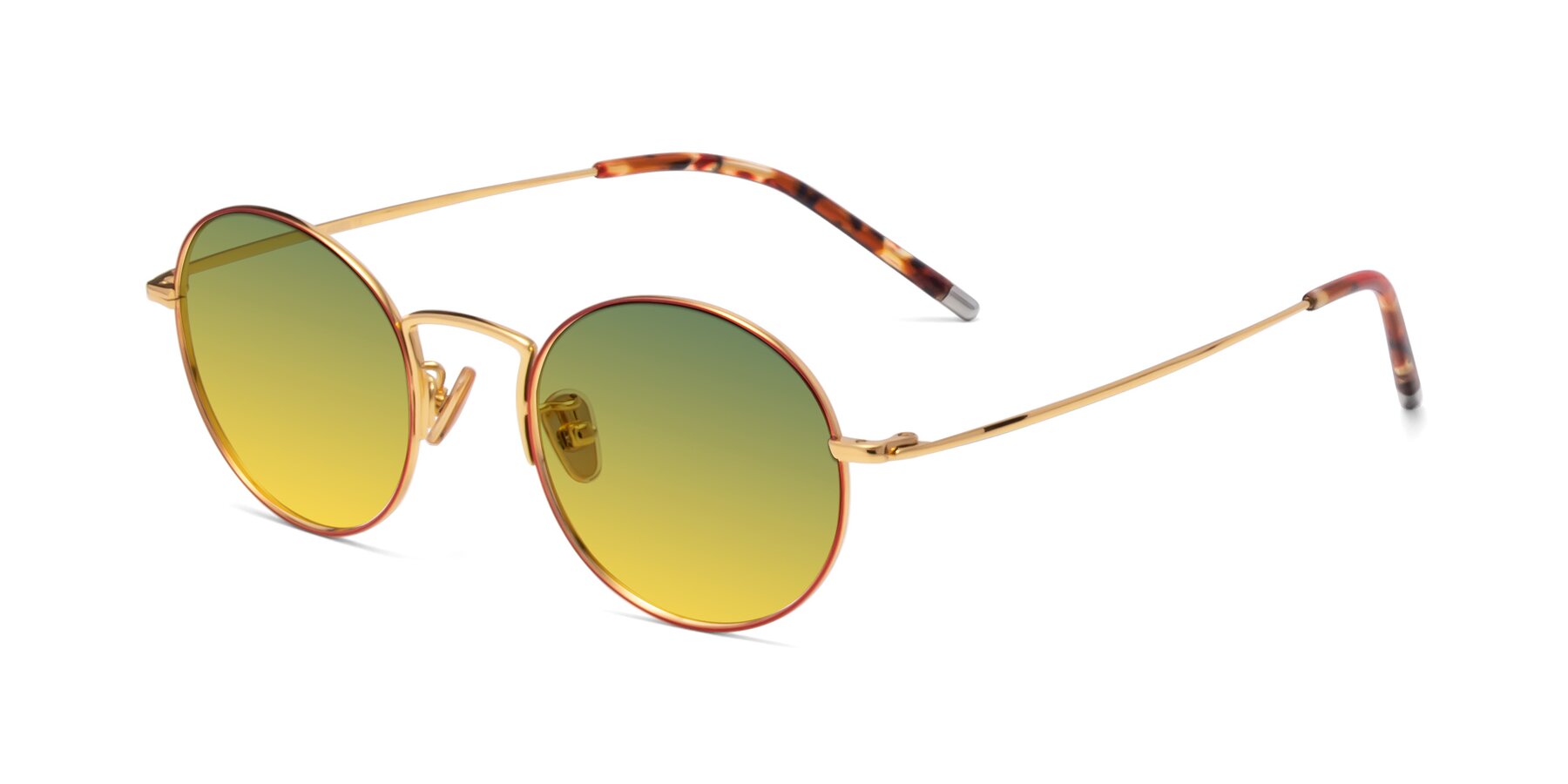 Angle of 80033 in Wine-Gold with Green / Yellow Gradient Lenses