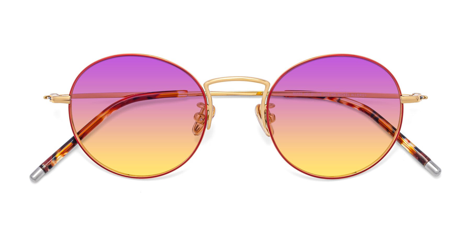 Folded Front of 80033 in Wine-Gold with Purple / Yellow Gradient Lenses