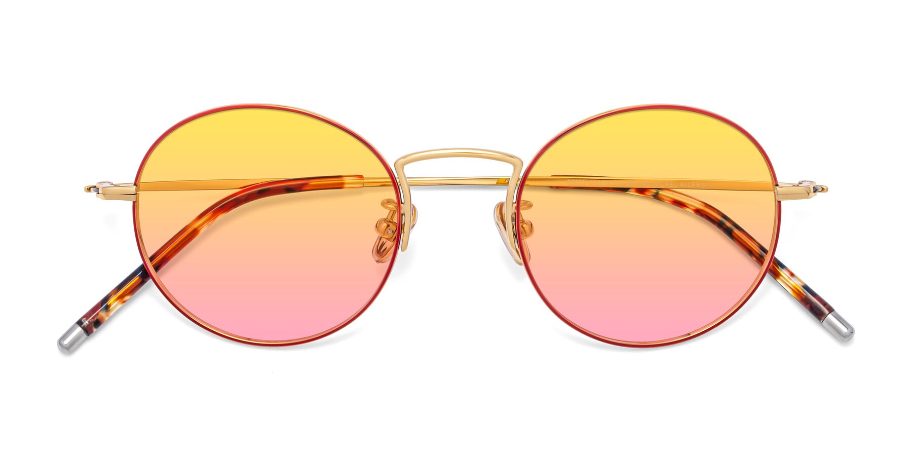 Folded Front of 80033 in Wine-Gold with Yellow / Pink Gradient Lenses