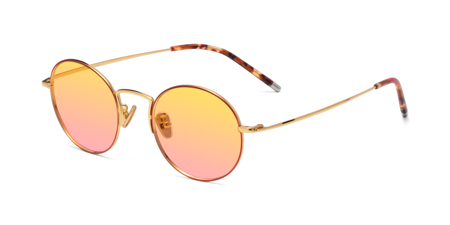 Angle of 80033 in Wine-Gold with Yellow / Pink Gradient Lenses
