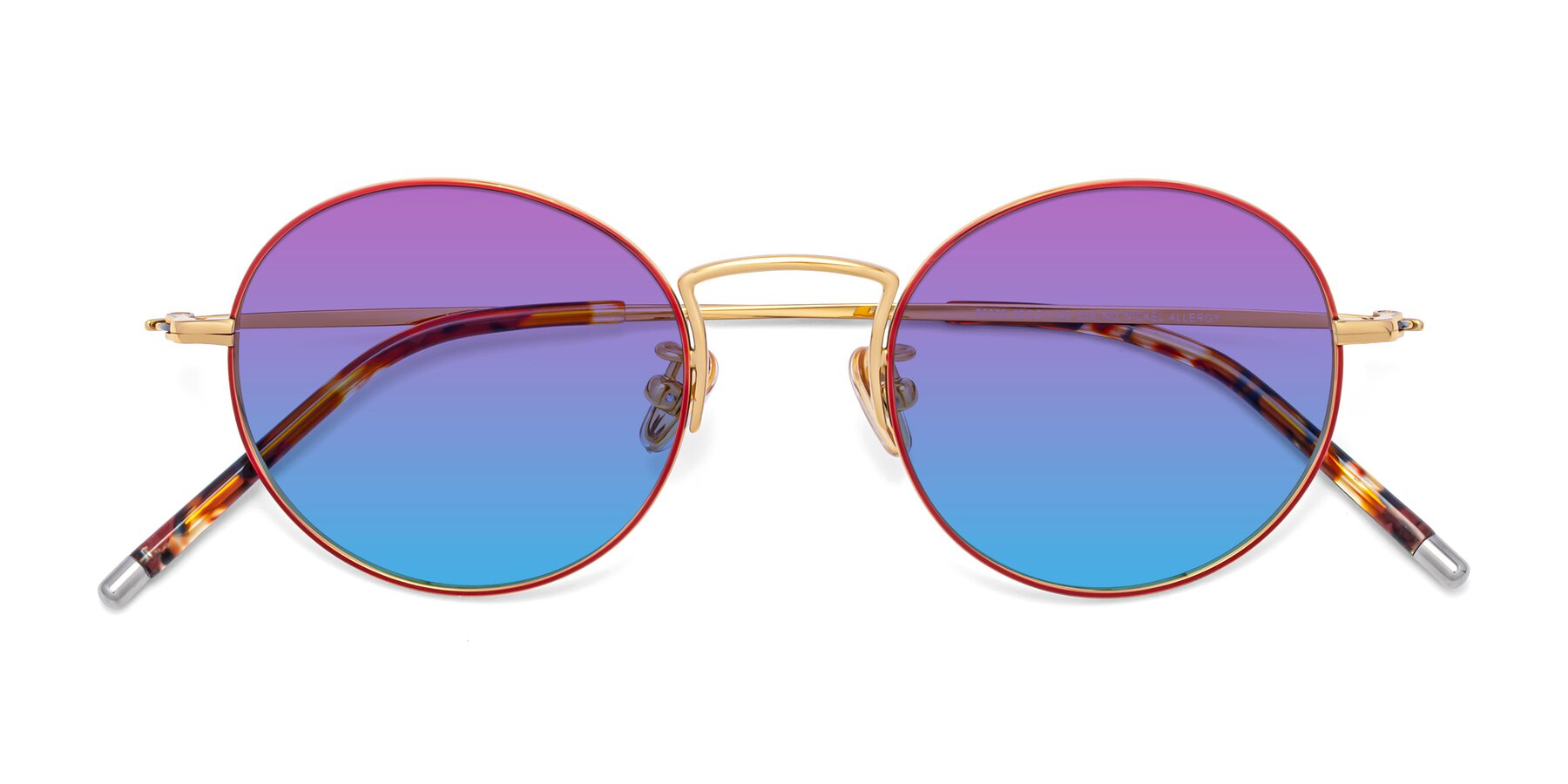 Folded Front of 80033 in Wine-Gold with Purple / Blue Gradient Lenses