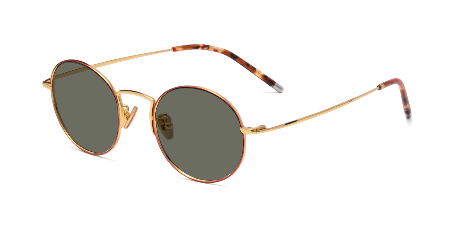 Angle of 80033 in Wine-Gold with Gray Polarized Lenses
