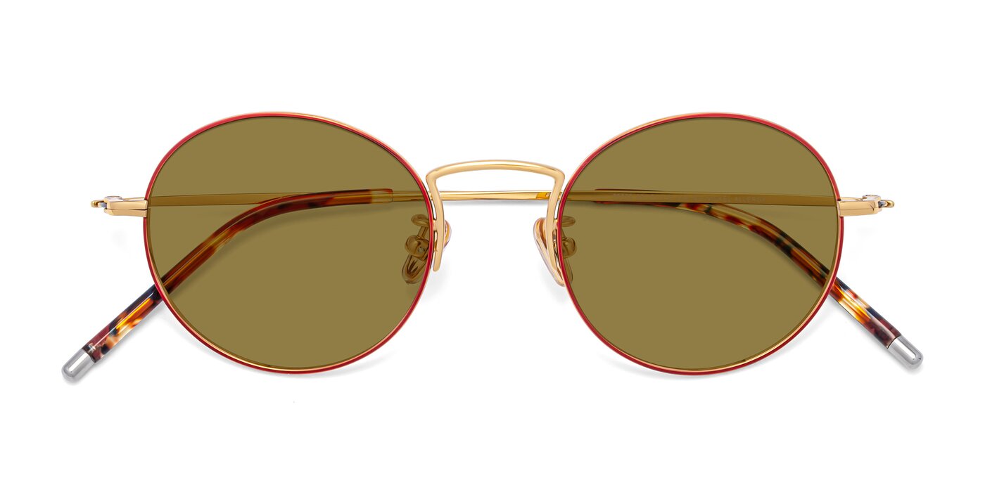80033 - Wine / Gold Polarized Sunglasses