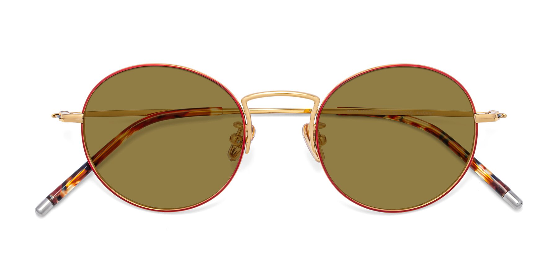 Folded Front of 80033 in Wine-Gold with Brown Polarized Lenses