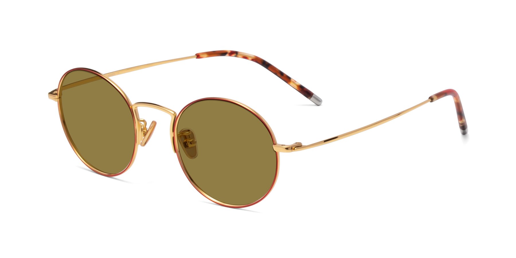 Angle of 80033 in Wine-Gold with Brown Polarized Lenses