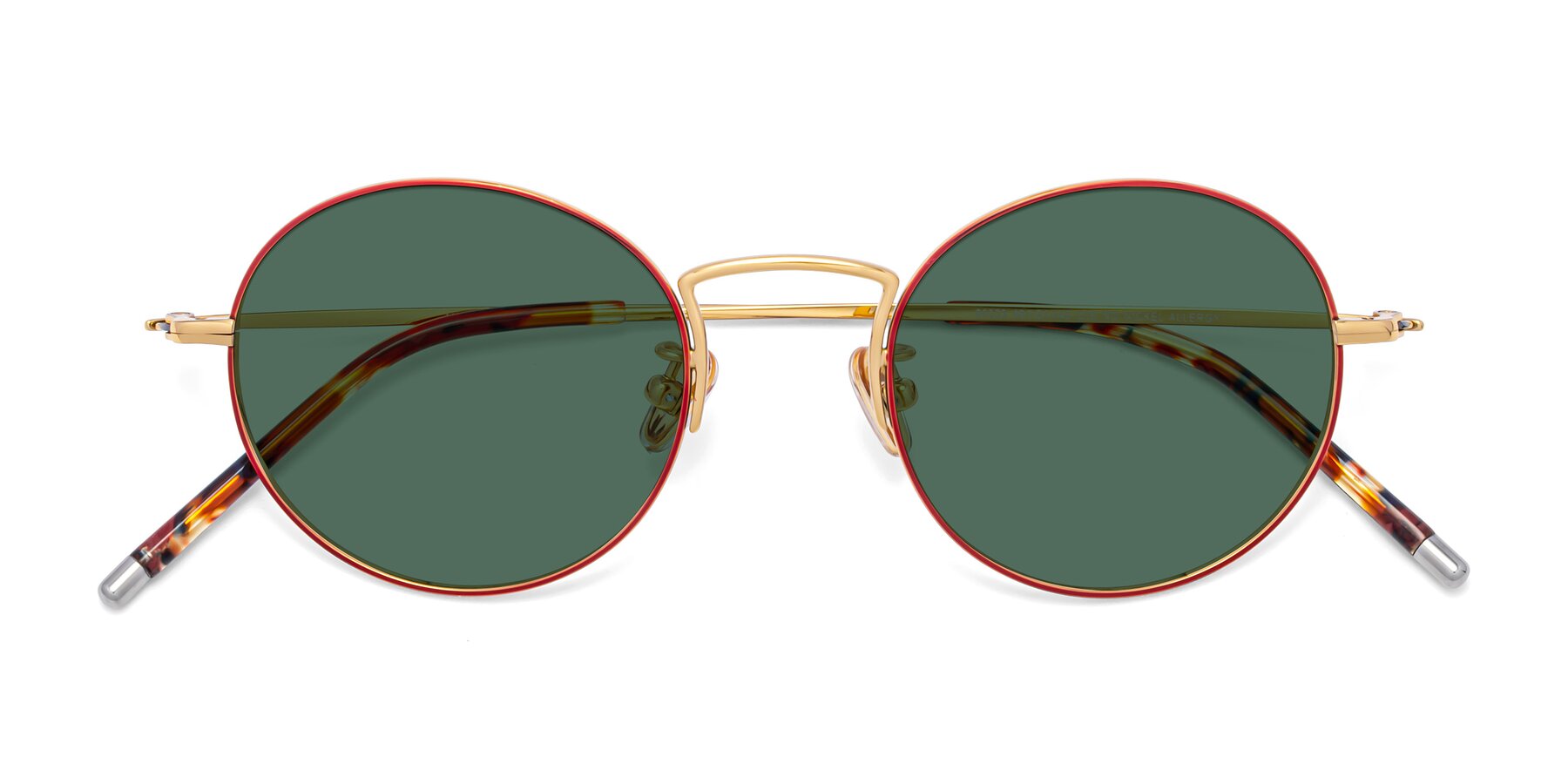 Folded Front of 80033 in Wine-Gold with Green Polarized Lenses