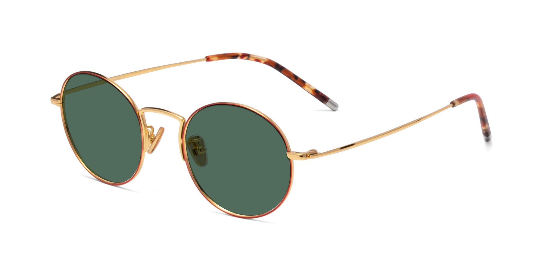Angle of 80033 in Wine-Gold with Green Polarized Lenses