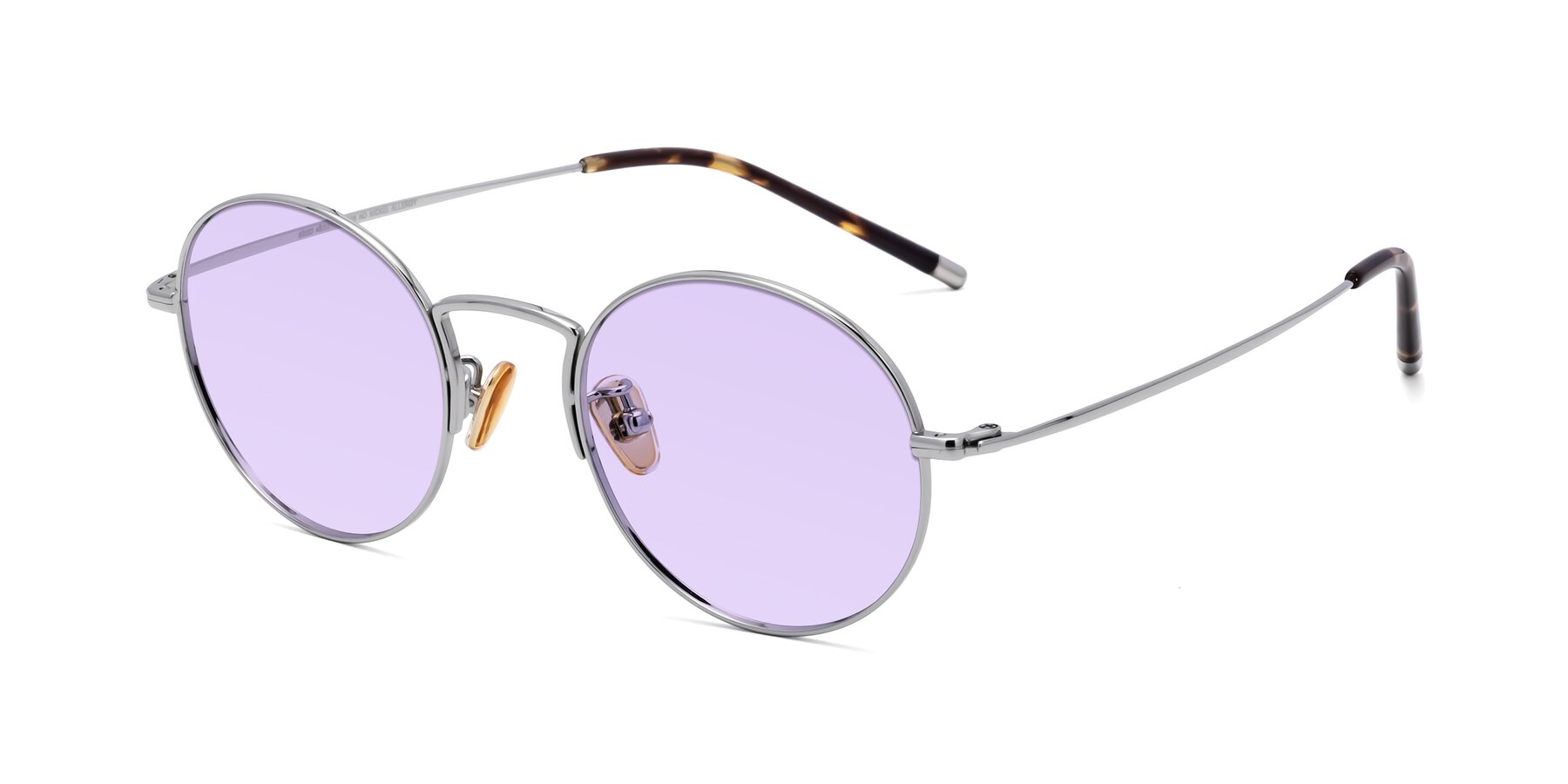 Angle of 80033 in Silver with Light Purple Tinted Lenses