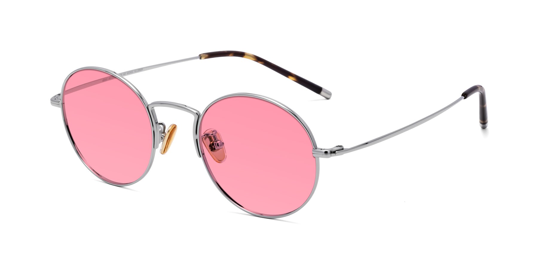 Angle of 80033 in Silver with Pink Tinted Lenses