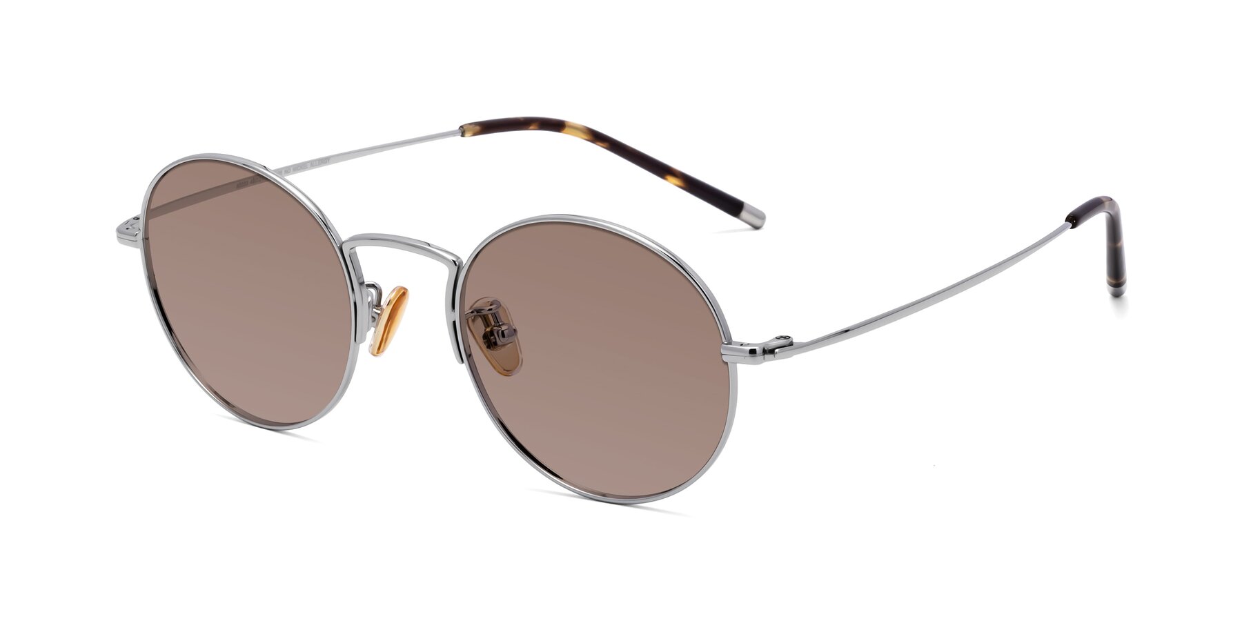 Angle of 80033 in Silver with Medium Brown Tinted Lenses