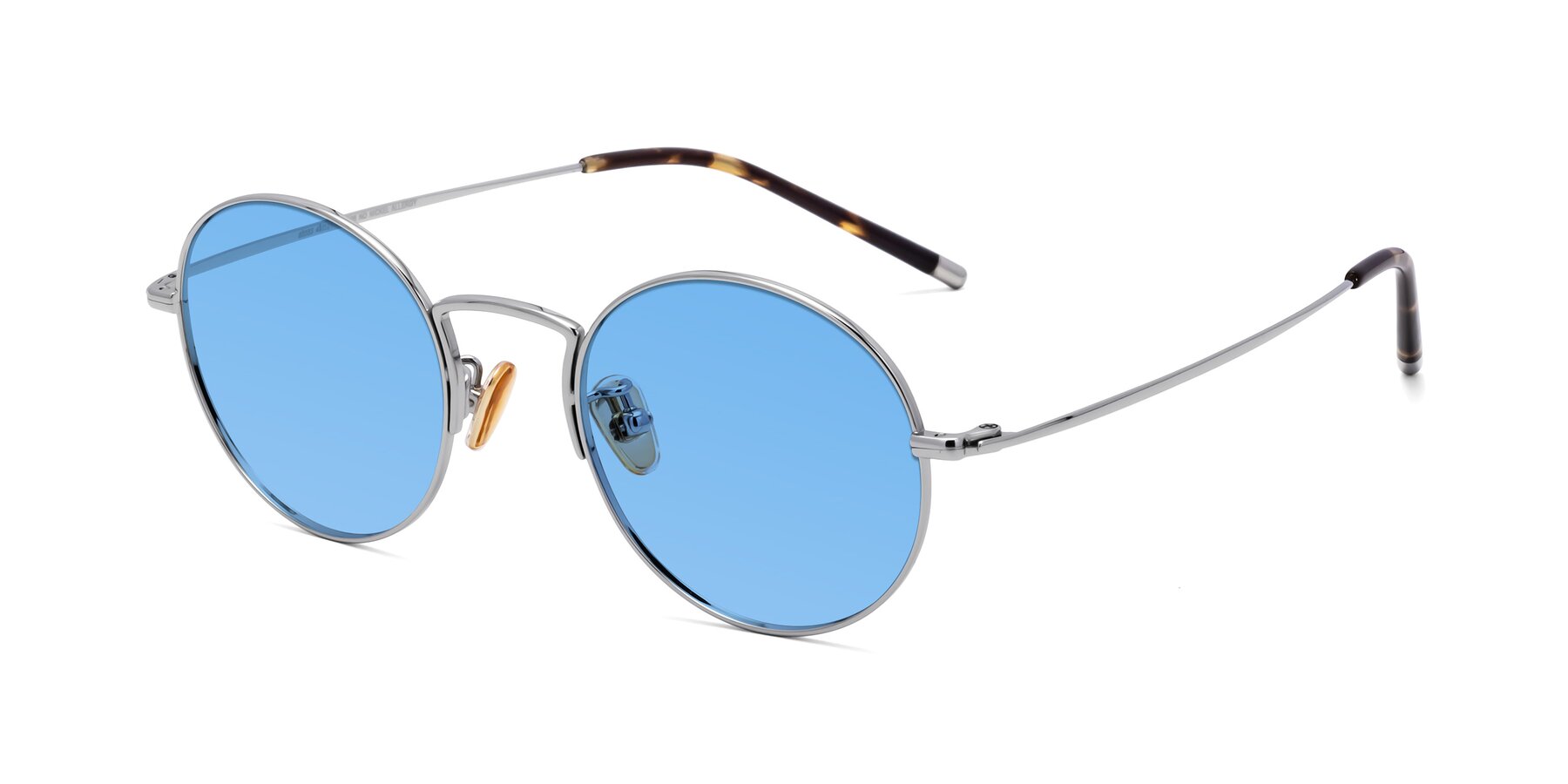 Angle of 80033 in Silver with Medium Blue Tinted Lenses